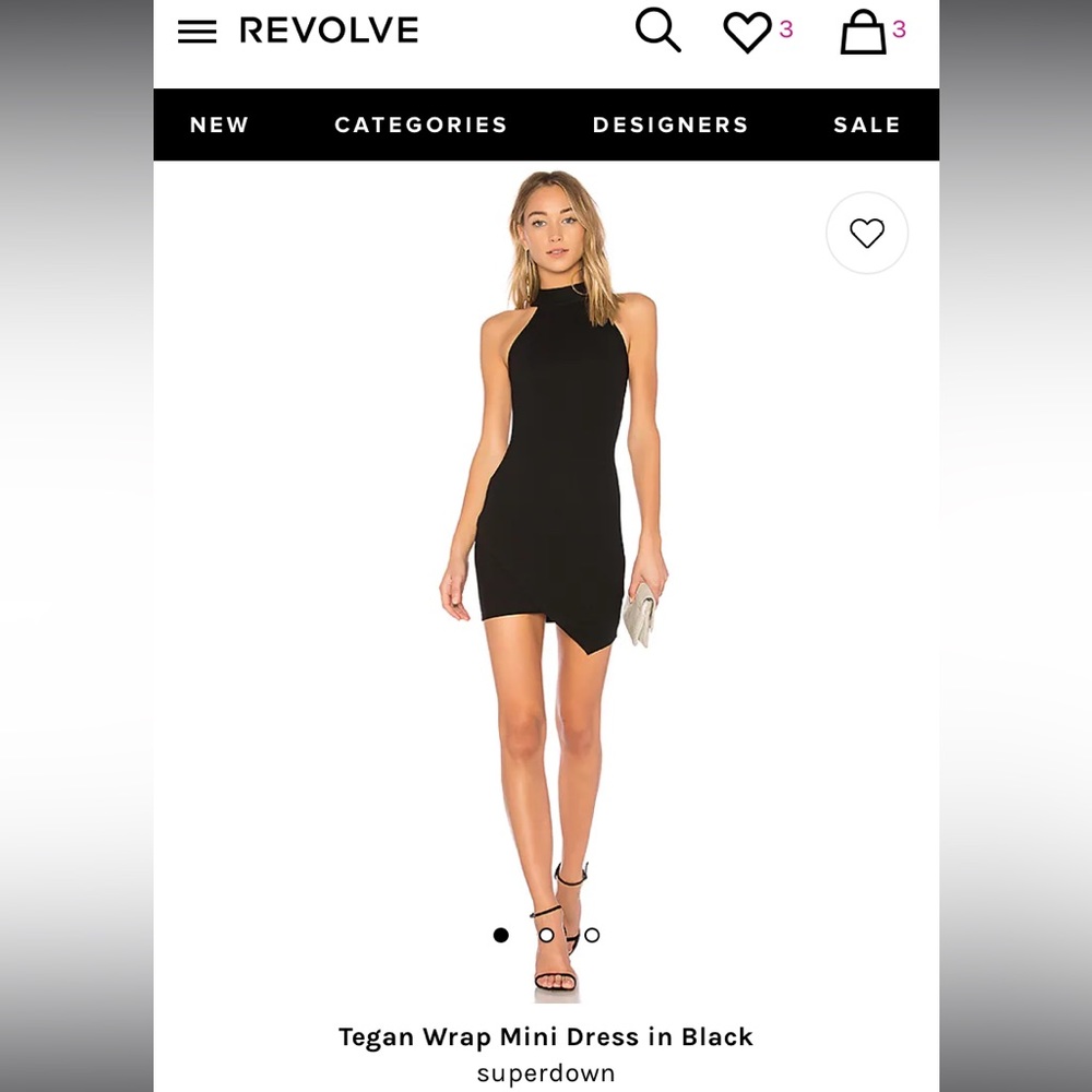 Superdown Tegan Wrap Mini Dress in black XS